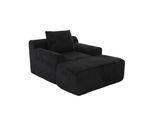 SESSEL mit Hocker in Cord Übergroßer Relaxsessel