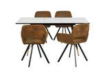 ESSZIMMER SET mit Ausziehbarem Tisch und Drehstühlen - Modernes Design