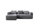 ECKSOFA chenille L-form mit chaiselongue & 3 kissen