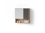 BADSPIEGELSCHRANK Ronco Anthrazit mit Wabenstruktur 54 x 55 cm