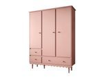 KINDERKLEIDERSCHRANK BABUSHKA – Dreitürig, Natürlich Rosa