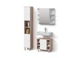 BADMÖBEL-SET Fucino Sonoma 3 Teile, mit Hochschrank