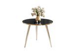 COUCHTISCH SOLEIL GOLD Schwarz Hochglanz, 50cm