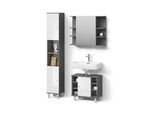 BADMÖBEL-SET Fucino Anthrazit 3 Teile, mit Hochschrank