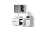 BADMÖBEL-SET Vomano Weiß 3 Teile, mit Midischrank