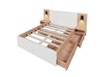 DOPPELBETT Weiß 255/207/80 cm