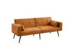 SCHLAFSOFA Cordstoff 3-Sitzer mit Armlehnen & Metallfüßen 175×71×71 cm