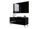 TV-ELEMENT AURA 100 Schwarz Hochglanz – Beinfarbe: Chrom