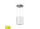 Barett Inselabzugshaube Ø35cm Umluft 558 m³/h LED Aktivkohlefilter Weiß