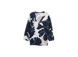 TOM TAILOR Damen Crinkle Blusenshirt, blau, Geblümt, Gr. XXXL