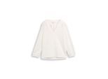TOM TAILOR Damen Langarmshirt mit Raffungen, weiß, Uni, Gr. M