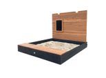 Ambia Garden , Anthrazit, Braun , Holz , Hemlocktanne , 151x122.5x160 cm , Grüner Punkt, EN 71, Europäischer Sicherheitsstandard, FSC 100% , Sitzfläche, zusammenklappbar, mit Holzschutz vorbehandelt , Spielwaren, Outdoorspielzeug, Sand- & Wasserspielzeug, Sandkasten