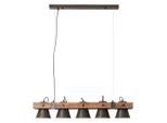 Brilliant , Schwarz , Holz, Metall , 20x115x95 cm , höhenverstellbar , Beleuchtung, Innenleuchten, Hängeleuchten, Hängeleuchten mehrflammig