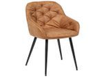 Livetastic , Braun , Metall, Textil , 55x80x61 cm , Esszimmer, Esszimmerstühle, Lederstühle Esszimmer, Lederlook Stühle