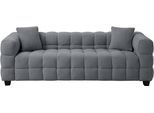 3-Sitzer "Stella", grau, B:206cm H:63cm T:79cm, ATLANTIC HOME COLLECTION, Sofas, inkl. 2 Zierkissen und mit modernem Teddy Stoff