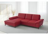 Ecksofa SIT & MORE "Chelsea L-Form, B: 264 cm, Leder", feuerrot, B:264cm H:89cm T:174cm, Sofas, Ecksofa, optional mit Bettfunktion und Bettkasten