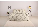 Bettwäsche OTTO HOME "Belle", creme, grau, B/L: 135cm x 200cm, 1 Stk., 1 Stk., Renforcé, B/L: 80cm x 80cm, 2, Renforcé, Obermaterial: 100% Baumwolle, Bettwäsche, Bettwäsche, Renforcé Qualität, Reißverschluss