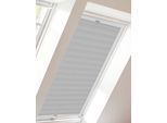 Dachfensterplissee SUNLINES "StartUp Style Crepe", grau (grau, weiß), B:97cm H:99,5cm, Obermaterial: 100% Polyester, Plissees, mit Führungsschienen