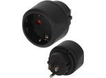 BRENNENSTUHL Reiseadapter "Typ F (Schutzkontakt) auf Typ B (USA)", schwarz, B:5cm H:7cm T:5cm, Adapter