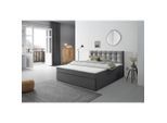 P & B Boxbett , Graphitfarben , Holz, Textil , Tanne , H3 , 180x200 cm , Schlafzimmer, Betten, Boxspringbetten