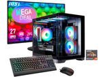 GAMEMAX Gaming-PC-Komplettsystem "MegaDeal HYPE-M BK 2830 AMD Ryzen 7 5700X 16GB 1TB SSD RTX 5060Ti", Energieeffizienz: D (A-G), bunt (schwarz), Microsoft Windows 11 Home (64 Bit), 16 GB RAM 1.000 GB SSD, Computer_Komplettsysteme, Windows 11 + MSI PRO MP272L LCD-Monitor, 68,6cm (27")