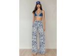 Bedruckte Weite Beinen Hose mit Kordelzug