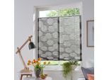 Plissee OTTO HOME "BELUM" Gr. 4, grau, B:70cm H:130cm, Obermaterial: 70% Baumwolle, 30% Polyester, Plissees, im Fixmaß, Ausbrenner, Kreise, Blumen, Klemmträger