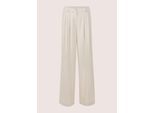 Stoffhose MADELEINE "Palazzohose Bundfaltenhose mit weitem Bein", Damen, Gr. 21, N + K Gr, perlweiß, melange, Obermaterial: 73% Polyester PES. 24% Viskose CV. 3% Elasthan EL., Modern, weit, Hosen Stoffhose, Leicht mellierter Stoff
