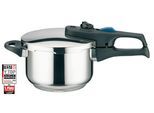 Schnellkochtopf ELO "Praktika Plus", silber (edelstahlfarben), B:21,5cm H:2,7cm L:38cm Ø:18cm, Töpfe, Schnellkochtopf, Überdrucksicherung im Deckelrand, Induktion