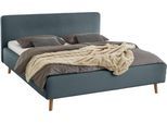 Polsterbett MEISE.MÖBEL "Mattis", blau (eisblau), B:201cm H:105cm L:218cm, Bezug Bett: Struktur Gewebe (100% Polyester), Betten, Polsterbett, Topseller, wahlweise mit Bettkasten