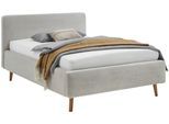 Polsterbett MEISE.MÖBEL "Mattis", beige, B:161cm H:105cm L:218cm, Bezug Bett: Cord (100% Polyester), Betten, Polsterbett, Topseller, wahlweise mit Bettkasten