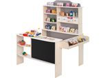 Kaufladen ROBA "Verkaufsstand weiß/grau", grau (weiß, grau), Kaufläden, KinderB:100cm H:120cm T:78cm, inklusive Kaufladenzubehör, B:100cm H:120cm T:78cm