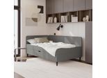 P & B Boxbett, Graphit, Textil, H3, Höhe ca. 18 cm, 120x200 cm, Bettkasten, Schlafzimmer, Betten, Boxspringbetten