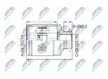 NTY Gelenksatz, Antriebswelle npwsb011 getriebeseitig für Subaru