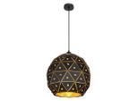 Globo , Klar, Schwarz, Goldfarben , Metall, Glas , Kugel , 120 cm , Beleuchtung, Innenleuchten, Hängeleuchten, Kugellampen