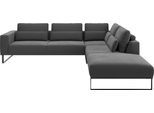 Ecksofa MUSTERRING "JUSTB PM100, stilvoller Lounge-Komfort von Musterring", grau (anthrazit), B:308cm H:88cm T:290cm, 94% Polyester, 6% Nylon, Sofas, Ecksofa, Kollektion Bettina Zimmermann, optionaler Sitzvorzug & Fuß-Auswahl