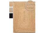 Teppich CARPETFINE "Nele Juteteppich Naturfaser", beige (natur), B:250cm H:6mm L:300cm, Jute, Teppiche, Teppich, geflochtener Wendeteppich aus 100% Jute, quadratisch und als Läufer