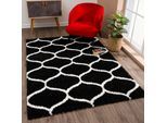 Hochflor-Teppich SANAT "Madrid", schwarz, B:120cm H:30mm L:170cm, Kunstfaser, Teppiche, Wohnzimmer, Langflor, Shaggy Teppich
