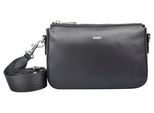 Umhängetasche JOOP "sofisticato 1.0 jasmina shoulderbag shz", Damen, Gr. B/H/T: 24cm x 15cm x 6cm, schwarz, Leder, unifarben, Taschen Umhängetasche, Damen Handtasche, Schultertasche mit Logoprägung