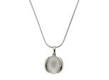 Kette mit Anhänger ZEEME "Silber 925 rhodiniert mit echtem Mondstein 16x12mm", weiß, Halsketten, Damen, 42+5cm, Silber 925 (Sterlingsilber), L: 47 B: 17mm, glänzend, B:17mm
