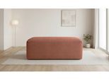 Polsterhocker INOSIGN "Koa", rosa (blush), B:114cm H:44cm T:61cm, 100% Polyester, Hocker, Polsterhocker, Wellenunterfederung, weicher Lounge-Sitzkomfort