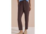Stoffhose CECIL, Damen, Gr. XL, Länge 28, braun cacao, Stoff, 100% Viskose, unifarben, loose fit knöchelfrei, Hosen Stoffhose, im Loose Fit