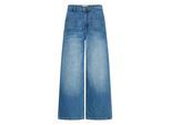 Weite Jeans ICHI "Casual Hose IHPAMMY", Damen, Gr. 28, N-Gr, blau (medium blau), Obermaterial: 100% Baumwolle CO., Hosen