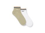 Freizeitsocken BOSS "2P SH Stripe CC", Herren, Gr. 39-42, beige (medium grün 312), Baumwollmischung, elastisch, Socken, mit BOSS Schriftzug