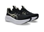 Laufschuh ASICS "GEL-NIMBUS 28", Herren, Gr. 46,5, schwarz, feather grau, Synthetik, Schuhe Laufschuh, mit Knit-Obermaterial, mit FF BLAST PLUS Dämpfung