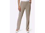 Schlupfhose CLASSIC BASICS, Damen, Gr. 24, Kurzgrößen, beige (sesam), 98% Polyester, 2% Elasthan, unifarben, lang, Hosen Schlupfhose