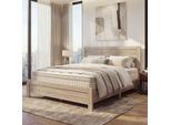 Queen Size Bett MCW-P44, Doppelbett Bettgestell mit Lattenrost, 160x200cm ~ Sonoma Eiche-Optik