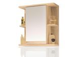 Badmöbel Spiegelschrank Badschrank mit Ablagen Sonoma