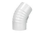Bertrams ALU-Pu Bogen 04BG45-90 45°, Ø 90 mm, gerippt, ohne Kontrollverschluss