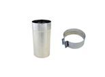 Bertrams VLE-Plus Teleskop-Stutzen 19TE-SET150 Ø 150 x 0,6 mm, 250mm, mit Rohrschelle, Edelstahl V4A